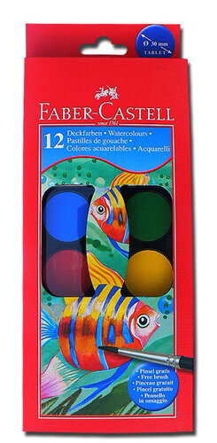 Faber-Castell Vodové farby Faber-Castell priemer 24 mm 12 ks