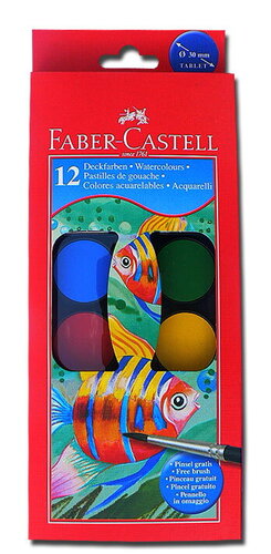 Vodové farby Faber-Castell priemer 24 mm 12 ks