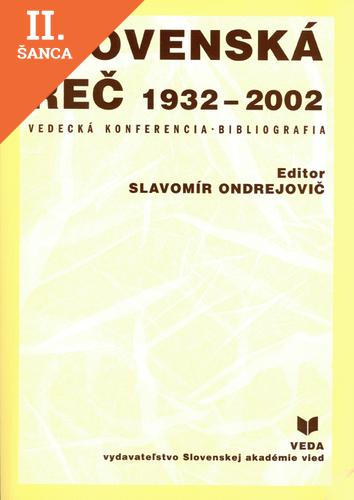 Lacná kniha Slovenská reč 1932-2002