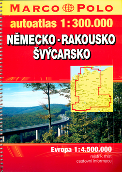 Autoatlas Nemecko, Rakúsko, Švajčiarsko 1:300 000