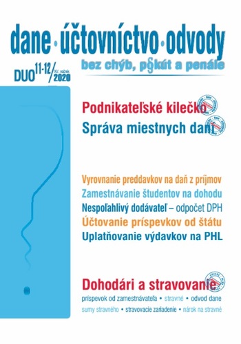 Dane, účtovníctvo, odvody 11-12 / 2020 - Podnikateľské kilečko, Správa miestnych daní (Zlepšenie podnikateľského prostredia)