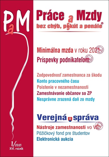 Práce a mzdy 1 2021 - Minimálna mzda a mzdové príplatky v roku 2021, Príspevky podnikateľom