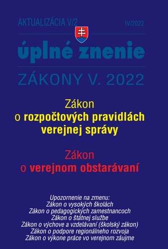 Kniha Aktualizácia V/2 2022 – štátna služba, informačné technológie verejnej správy