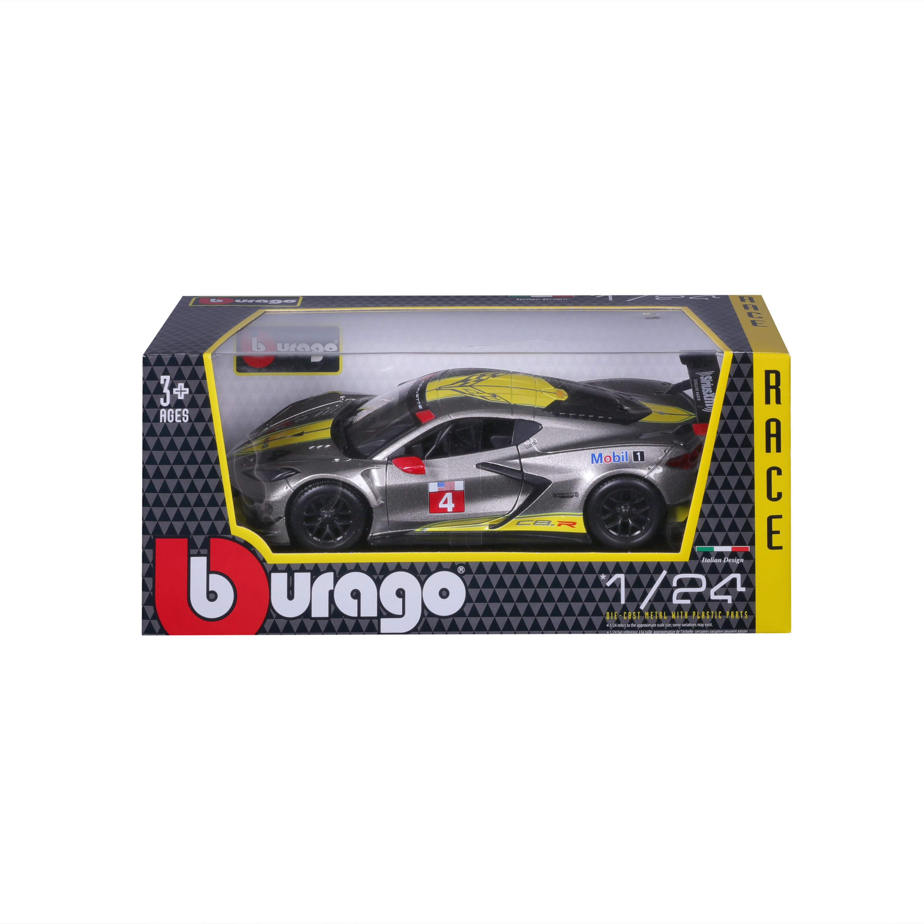 Bburago 1:24 Racing - 2020 Chevrolet Corvette - C8R 3 Yellow