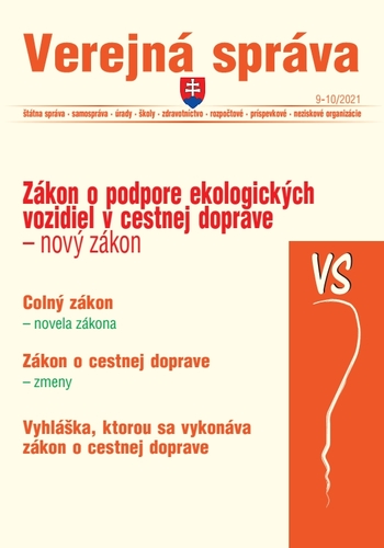 Verejná správa 9-10/2021 – Colný zákon a zákon o cestnej doprave