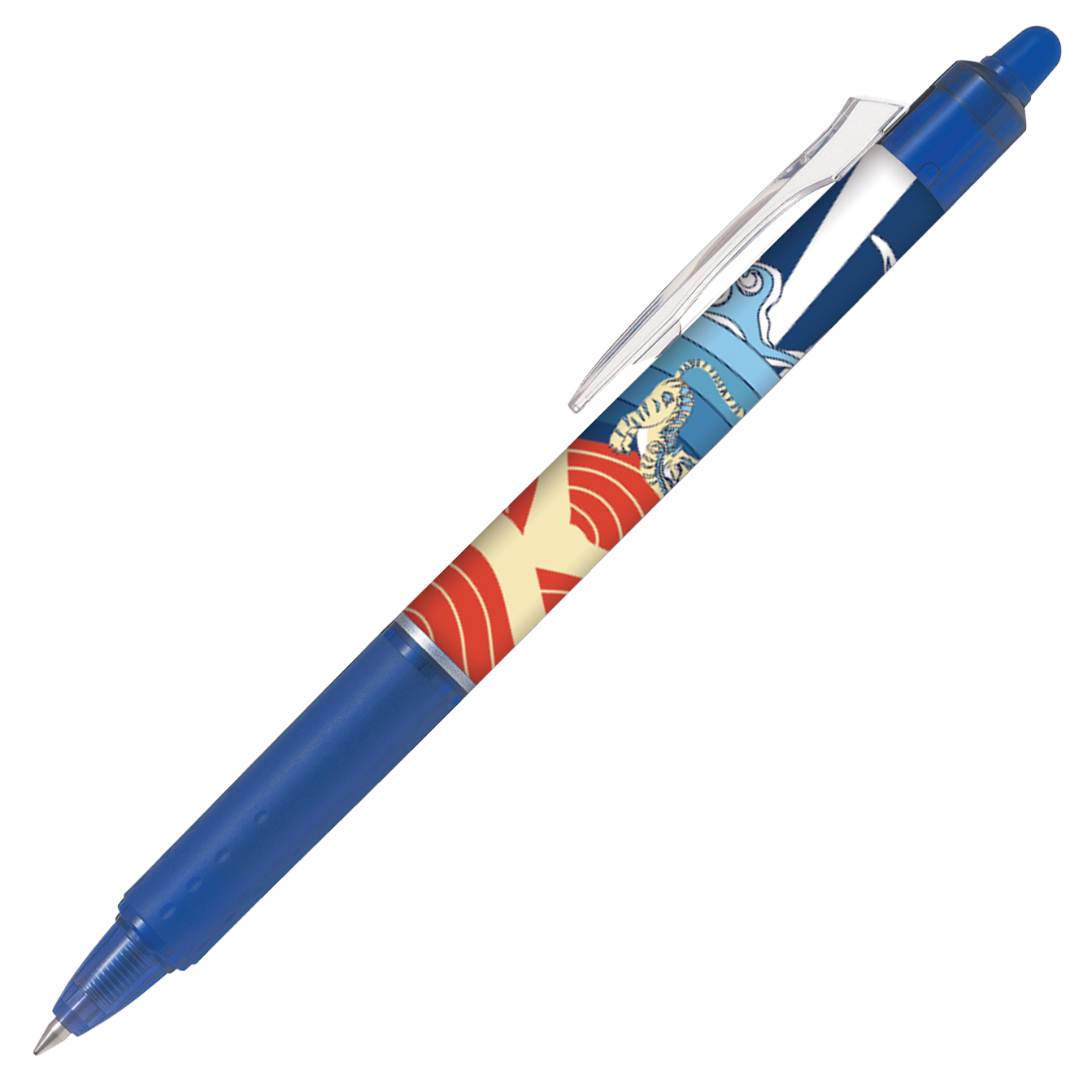 Pilot Sada Roller FriXion Clicker + 3 ks náplň + nálepky, 0.7, blister, Modrá
