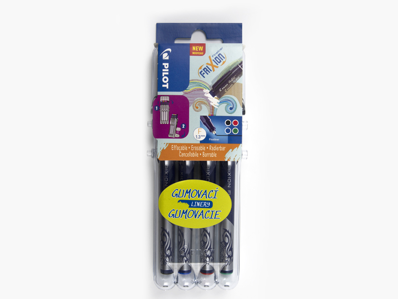 Pilot Sada FriXion Fineliner 4 ks, L, Basic Mix farieb