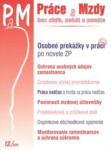 PAM 12 2011 - Osobné prekážky v práci po novele ZP