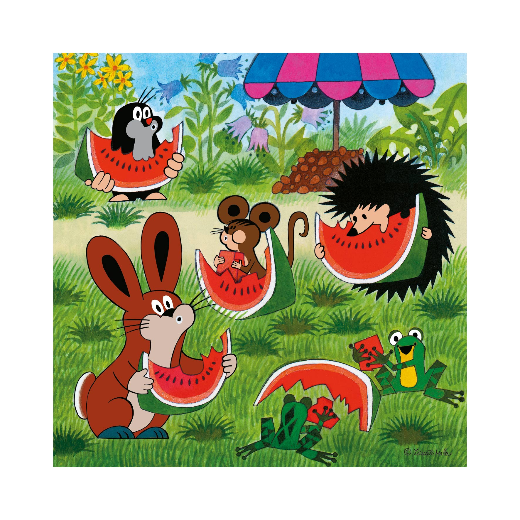 Puzzle Krtko a dáždnik 3x55 Dino