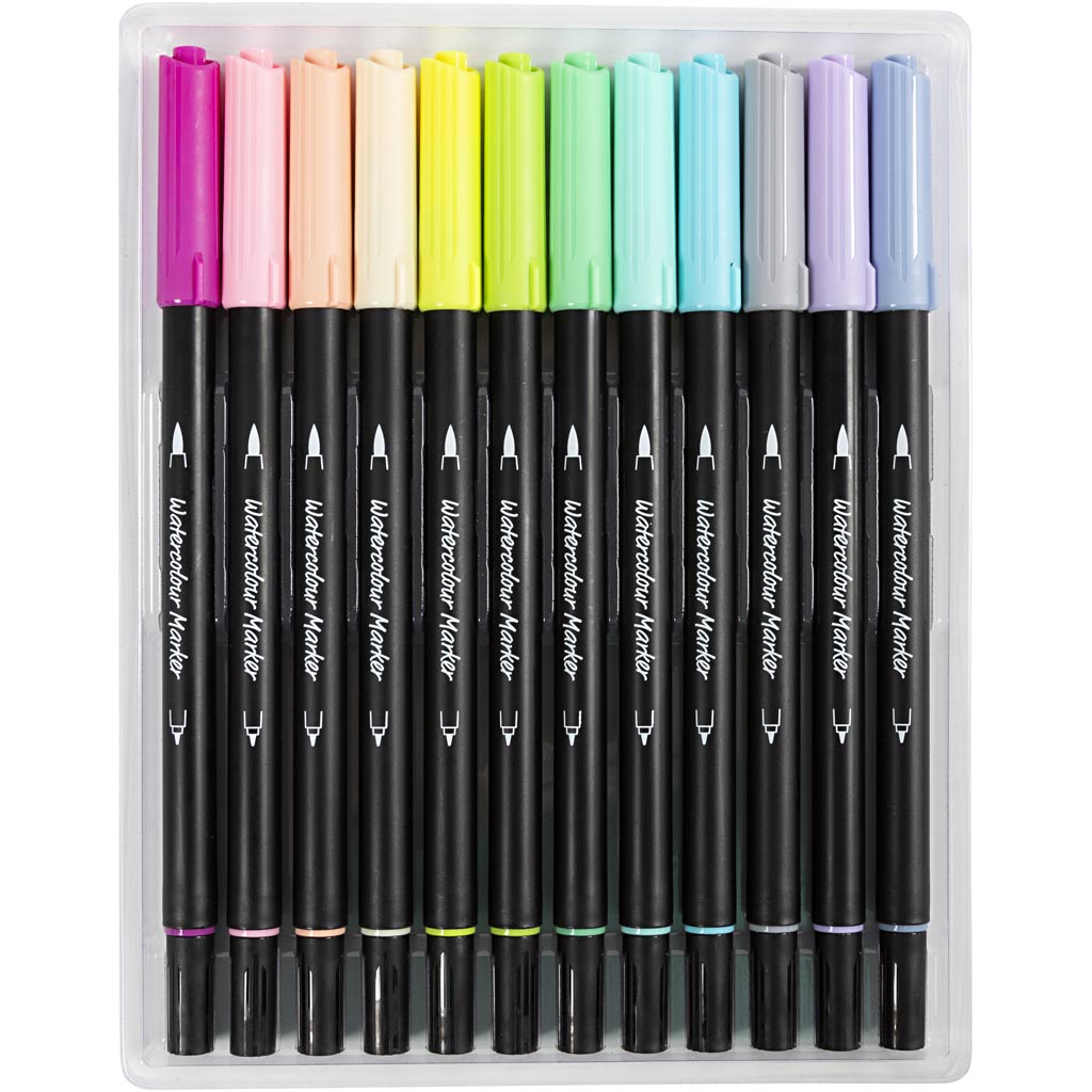 Sada akvarelových popisovačov Pastel, 12 ks