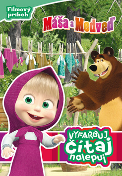 Máša a medveď Vyfarbuj, čítaj, nalepuj