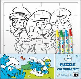 Omalovánkové puzzle Šmoulové
