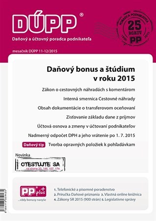 DÚPP 11-12/2015 Daňový bonus a štúdium v roku 2015