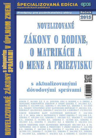 NZ 25/15 o rodine, o matrikách a o mene a priezvisku