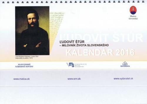 Ľudovít Štúr - stolový kalendár 2016