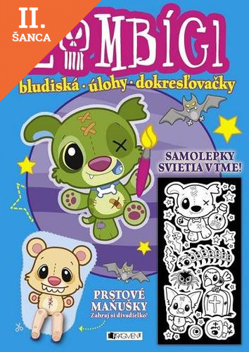 Lacná kniha Zombíci - bludiská, úlohy, dokresľovačky (modrá)