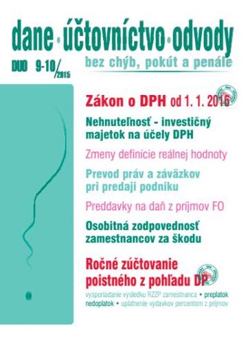 Dane Účtovníctvo Odvody 9-10 2015