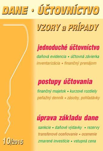 Dane, účtovníctvo vzory a prípady 10 2015