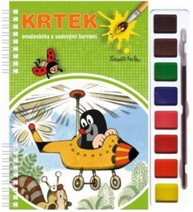 Krtek omalovánka s vodovými barvami