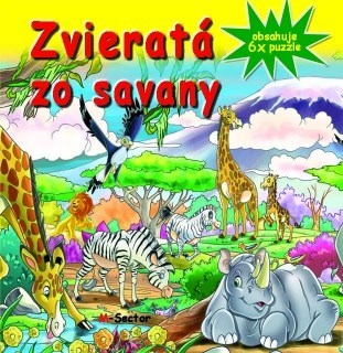 Kniha Zvieratá zo savany (Obsahuje 6x puzzle)