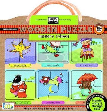 Rhymes Wooden Puzzle - Earth Friendly Puzzles with Handy Carry & Storage Case