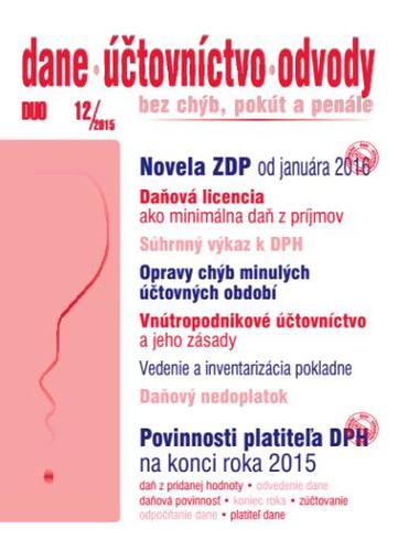 Dane Účtovníctvo Odvody 12/2015