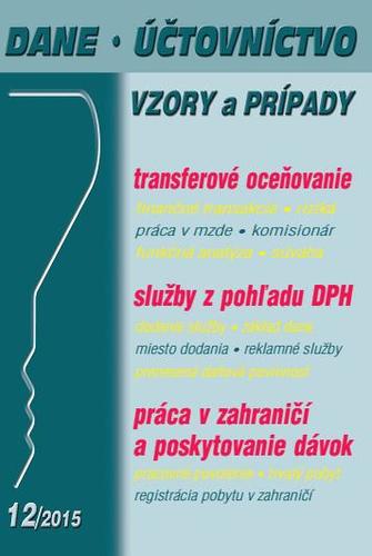 Dane, účtovníctvo vzory a prípady 12 2015