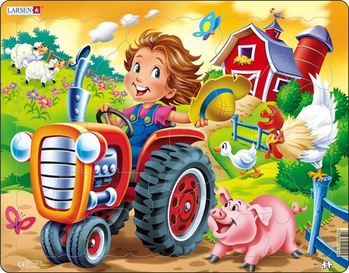 Larsen Puzzle Puzzle Deti na farme s traktorom Larsen BM7-ZZ