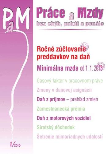 Práce a Mzdy 1 2016