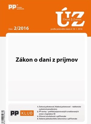 UZZ 2/2016 Zákon o dani z príjmov