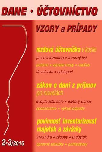 Dane, účtovníctvo vzory a prípady 2-3 2016