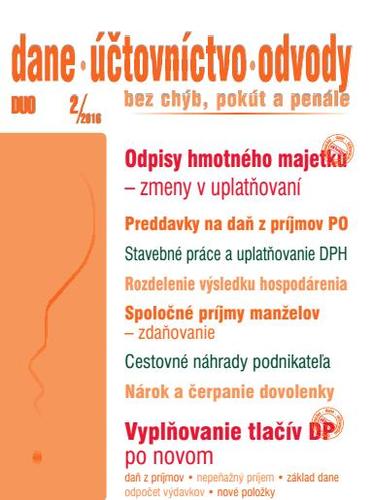 Dane Účtovníctvo Odvody 2 2016