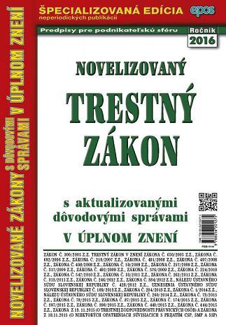 Novelizovaný trestný zákon 15 2016