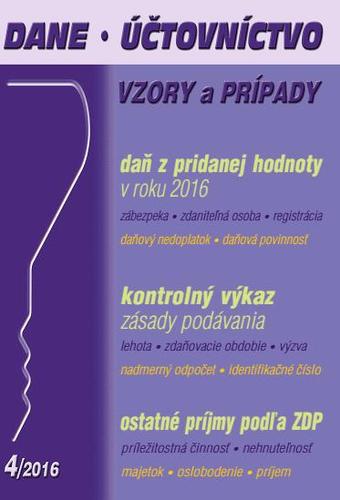 Dane, účtovníctvo vzory a prípady 4 2016