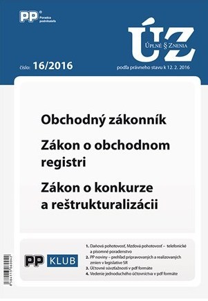 UZZ 16 2016 Obchodný zákonník - Zákon o obchodnom registri
