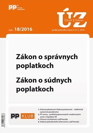 UZZ 18 2016 Zákon o správnych poplatkoch