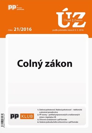 UZZ 21 2016 Colný zákon