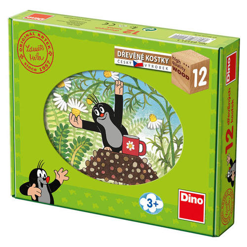 Drevené kocky Krtko a priatelia 12 Dino