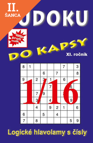 Lacná kniha Sudoku do kapsy 1/2016 (modrá)