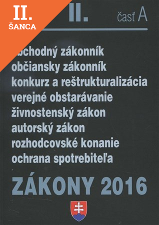 Lacná kniha Zákony 2016 II A