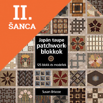 Lacná kniha Japán taupe patchworkblokkok