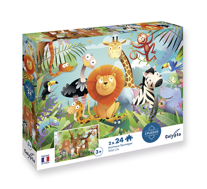 Puzzle  Zvieratká z lesa/savany 2x24