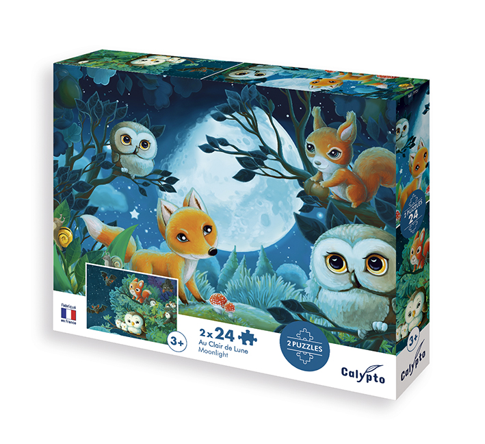 Puzzle pri mesačnom svite Na zemi/V korunách stromov 2x24