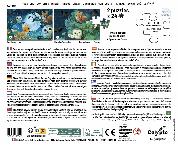 Puzzle pri mesačnom svite Na zemi/V korunách stromov 2x24