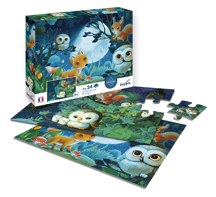 Puzzle pri mesačnom svite Na zemi/V korunách stromov 2x24