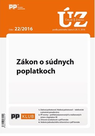 UZZ 22/2016 Zákon o súdnych poplatkoch