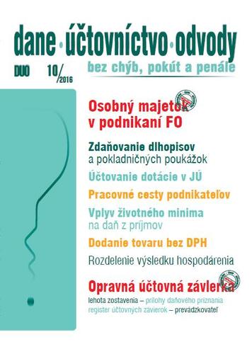 Dane Účtovníctvo Odvody 10 2016