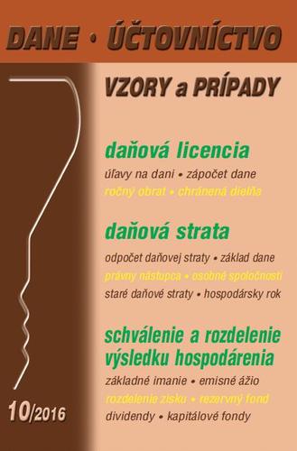 Dane, účtovníctvo vzory a prípady 10 2016