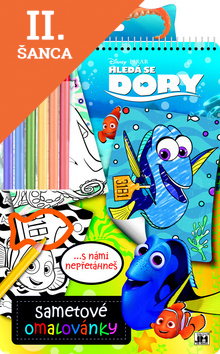 Lacná kniha Sametové omalovánky Hledá se Dory