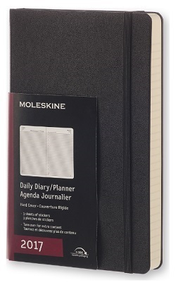 Diár MOLESKINE 2017 denný tvrdý čierny L